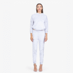Light Gray Velvet Hoodie and Track Pants Set