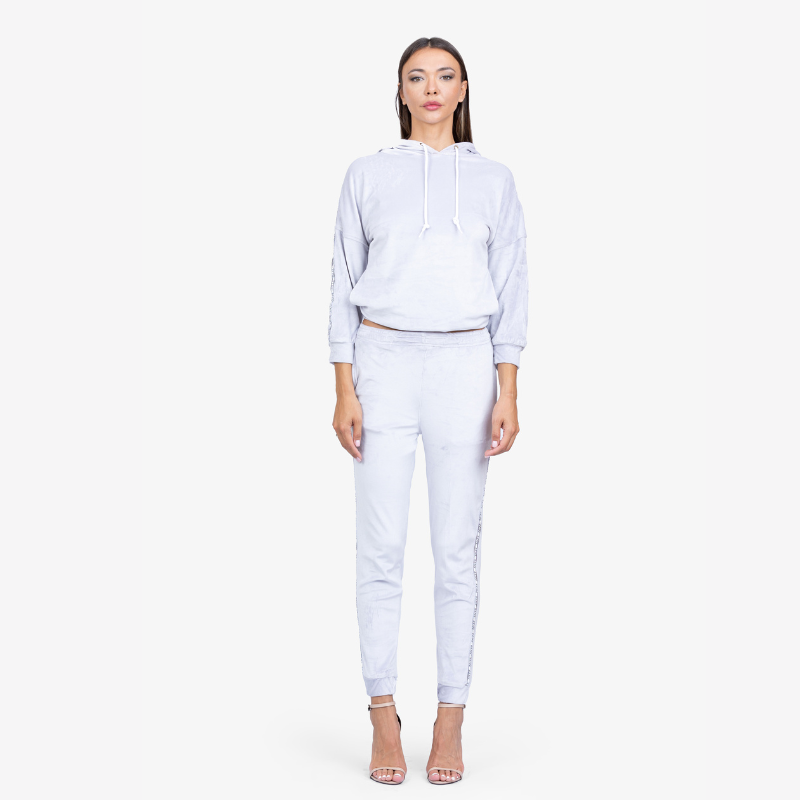 Untitled design-16 Light Gray Velvet Hoodie and Track Pants Set - Image 1