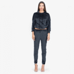 Black Velvet Hoodie and Track Pants Set