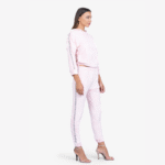 Light Pink Velvet Hoodie and Track Pants Set - Image 4