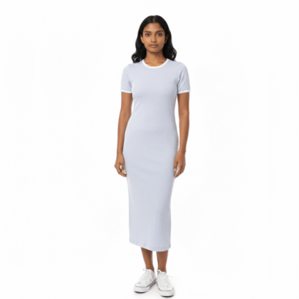 Light Lavender Rib Midi Dress