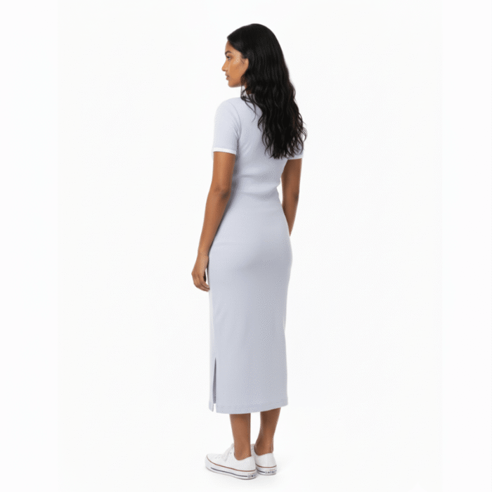 Light Lavender Rib Midi Dress - Image 3