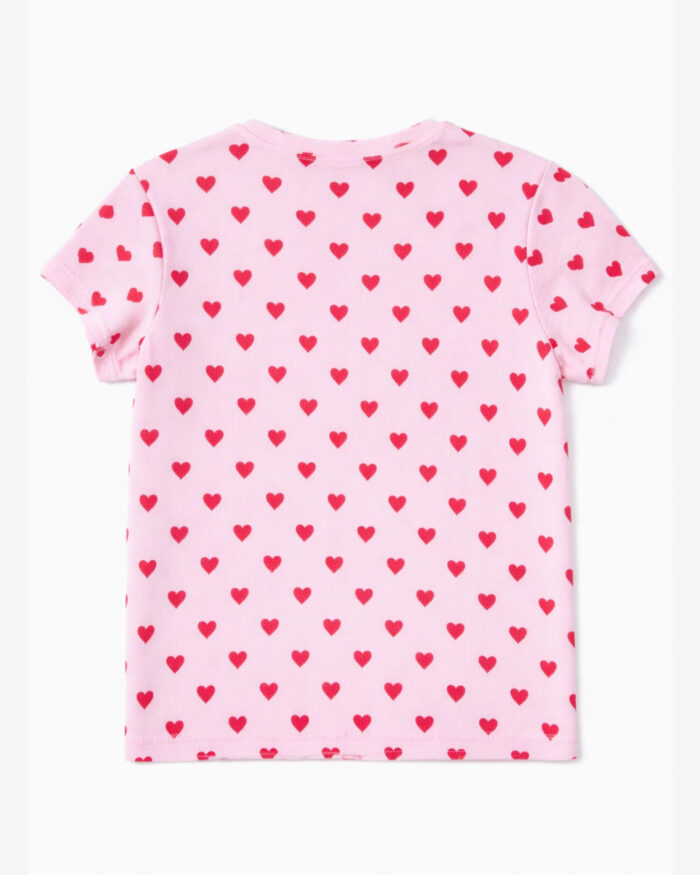Heart Print Rib Tee - Image 4