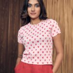 Heart Print Rib Tee