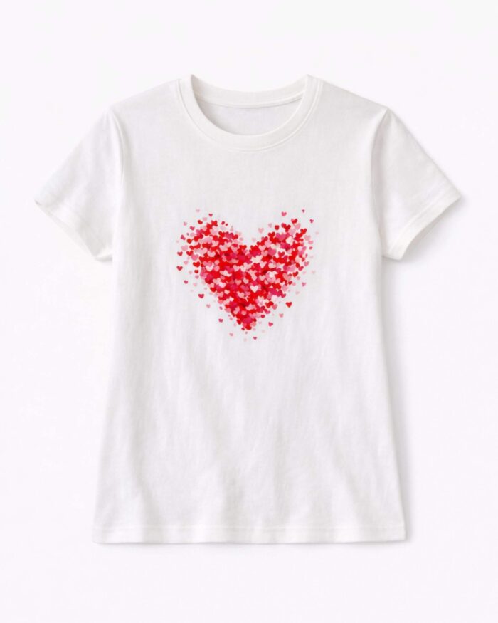 White Heart Graphic T-Shirt - Image 4