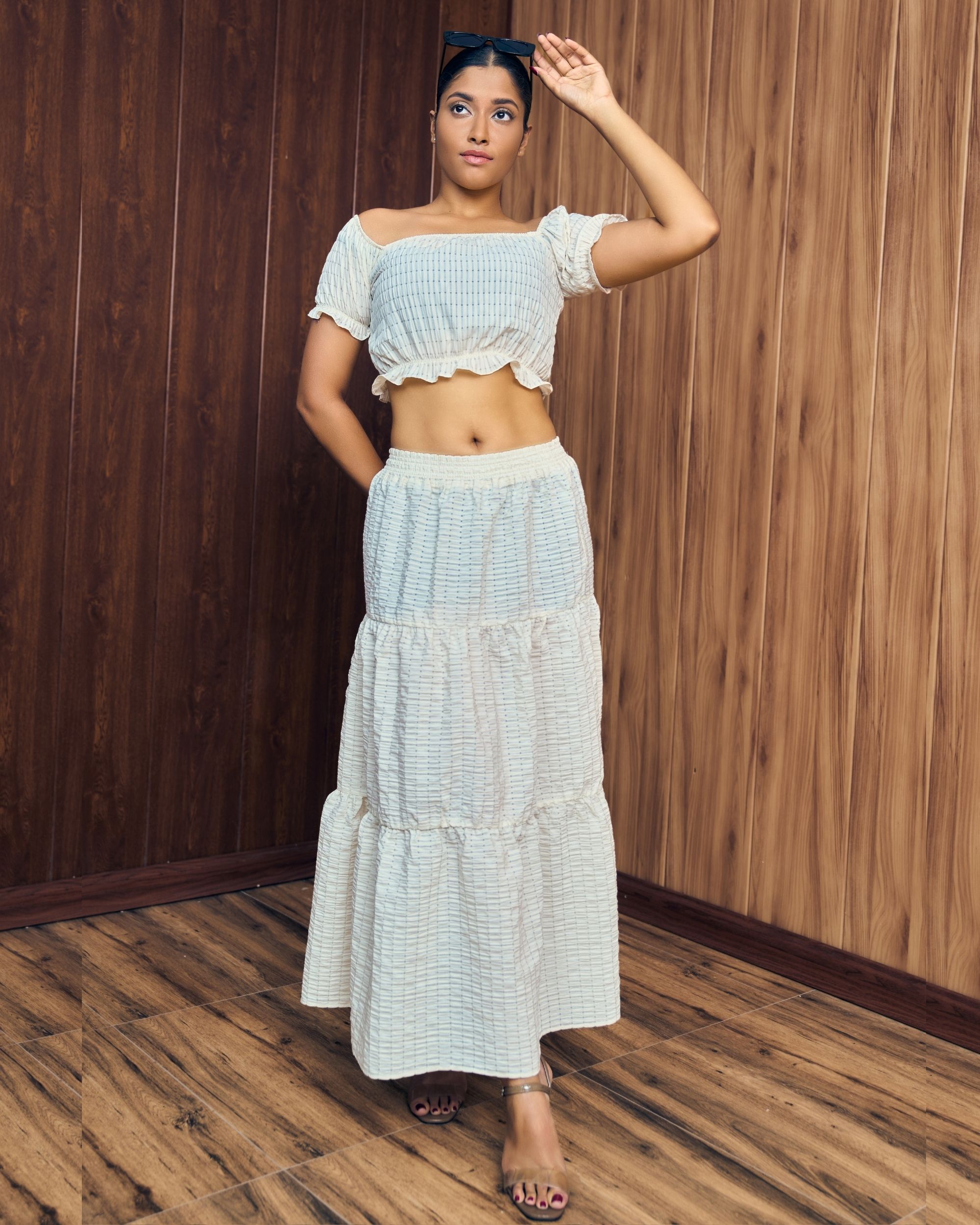 web product 2000x2500-4 Ivory Breeze Tiered Maxi Skirt - Image 1