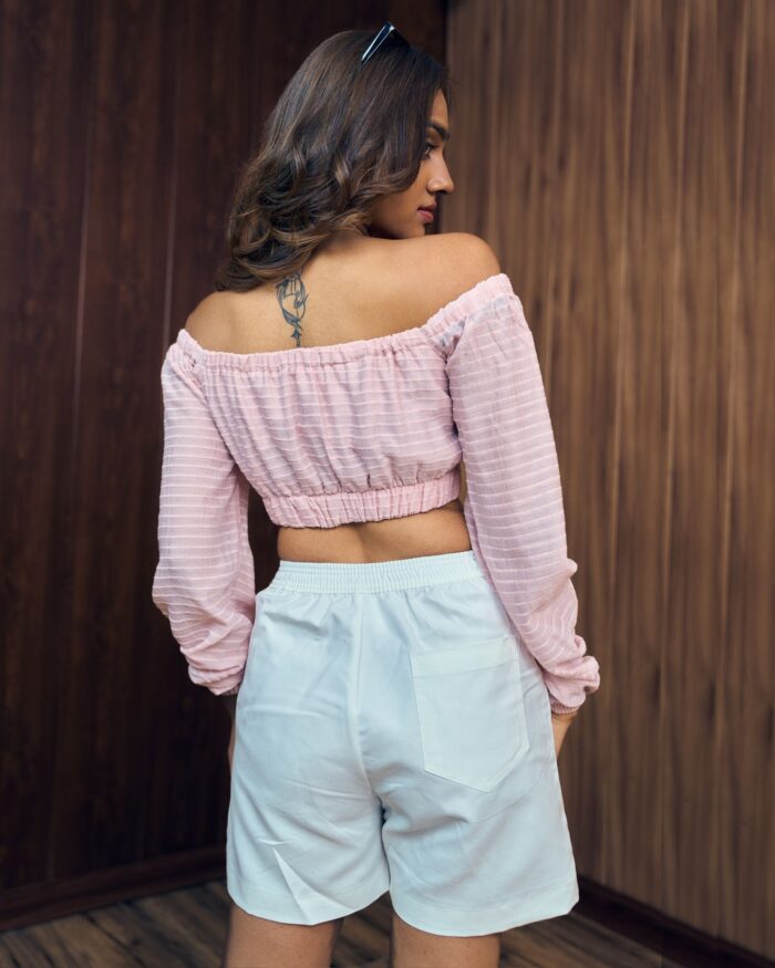 Blush Breeze Gathered Crop Top - Image 3